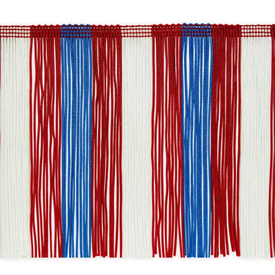 10 Yards of 6" Striped Multicolor Chainette Fringe Trim | 10 yard cut Mardi Gras {2}