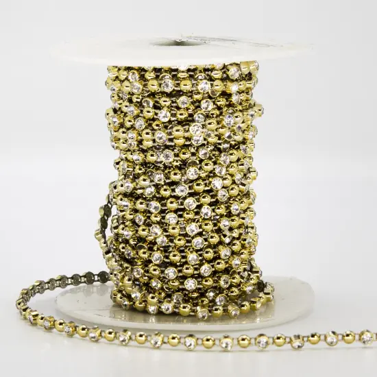 10 yards of Carrie 1/8" Rhinestone and Flatback Trim | 10 yard cut White {3}