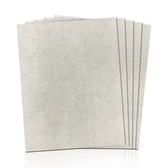 FabricLA | 9x12 inches Glitter Acrylic Felt Fabric Sheets | 1.6mm Thick 5 pieces white {1}