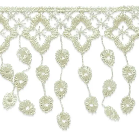 10 yards of Abigail Victorian Lace Fringe Trim | 10 yard cut White {2}