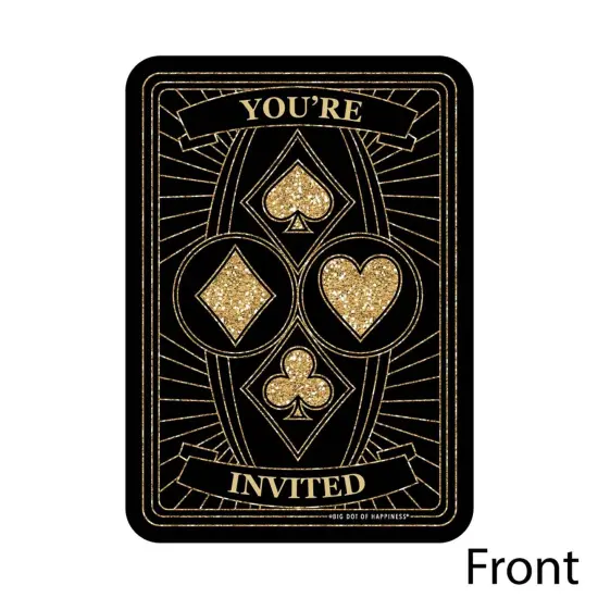 Big Dot of Happiness Las Vegas - Shaped Fill-in Invitations - Casino Party Invitation Cards with Envelopes - Set of 12 {3}