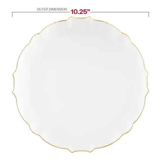 Clear with Gold Rim Round Lotus Plastic Dinner Plates - 10.25" (120 Plates) {3}