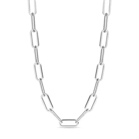 Stainless Steel Paperclip Chain Necklace {3}