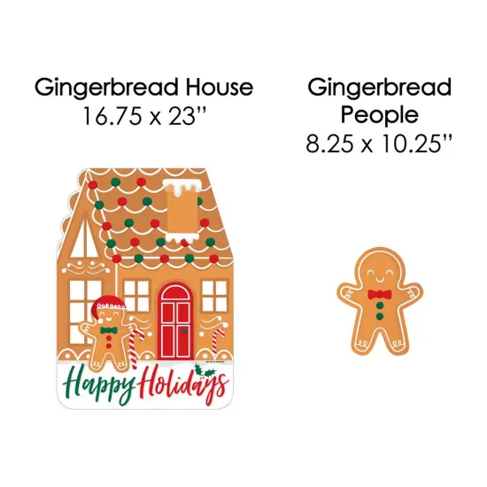 Big Dot of Happiness Gingerbread Christmas - Yard Sign and Outdoor Lawn Decorations - Gingerbread Man Holiday Party Yard Signs - Set of 8 {7}