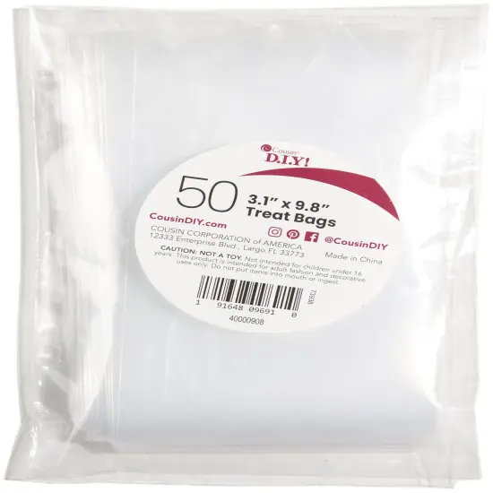 CousinDIY D.I.Y. Treat Bags 50/Pkg-3"X10" {1}