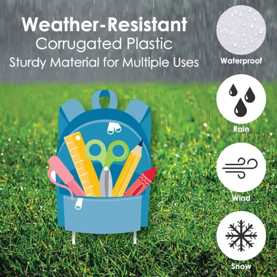 Big Dot of Happiness Back to School - Backpack, School Bus, Apple on Books Lawn Decor - Outdoor First Day of School Classroom Yard Decorations - 10 Pc {6}