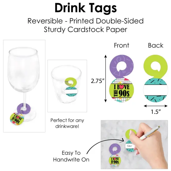 Big Dot of Happiness 90&rsquo;s Throwback - 1990s Party Paper Charger and Table Decorations - Chargerific Kit - Place Setting for 8 {7}