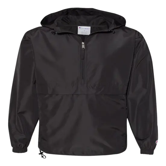 Champion&reg; Hooded Packable Quarter-Zip Jacke Black {1}