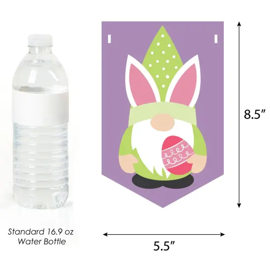 Big Dot of Happiness Easter Gnomes - Spring Bunny Party Bunting Banner - Party Decorations - Hoppy Easter Gnomies {3}