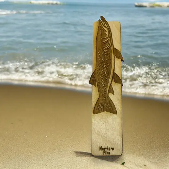 Bookmark - Northern Pike Fish - Birch wood {2}