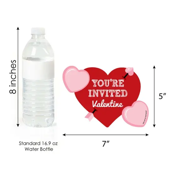 Big Dot of Happiness Conversation Hearts - Shaped Fill-in Invitations - Valentine's Day Party Invitation Cards with Envelopes - Set of 12 {6}