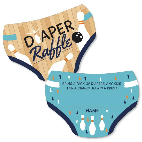 Big Dot of Happiness Strike Up the Fun - Bowling - Diaper Shaped Raffle Ticket Inserts - Baby Shower Activities - Diaper Raffle Game - Set of 24 {1}