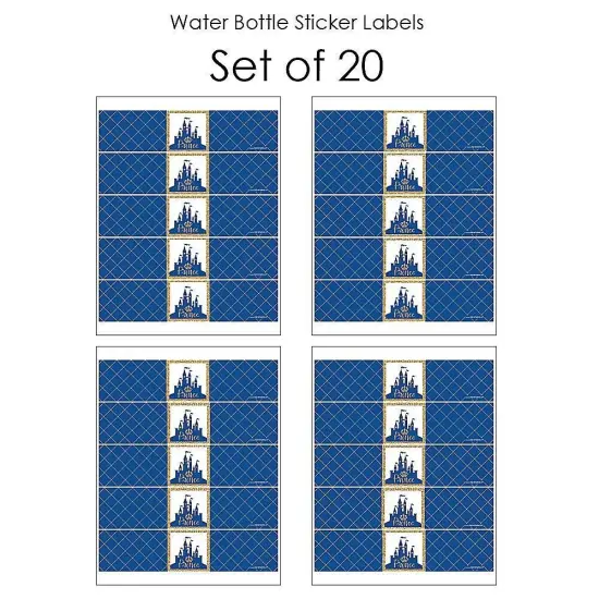 Big Dot of Happiness Royal Prince Charming - Baby Shower or Birthday Party Water Bottle Sticker Labels - Set of 20 {4}