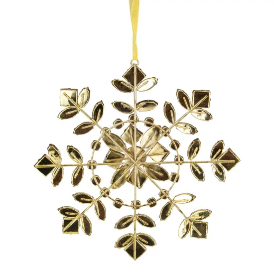 Northlight 6.5" Green and Red Gem Stone Flowers Snowflake Christmas Ornament {6}