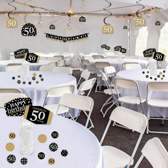 Big Dot of Happiness Adult 50th Birthday - Gold - Birthday Party Supplies Decoration Kit - Decor Galore Party Pack - 51 Pieces {4}