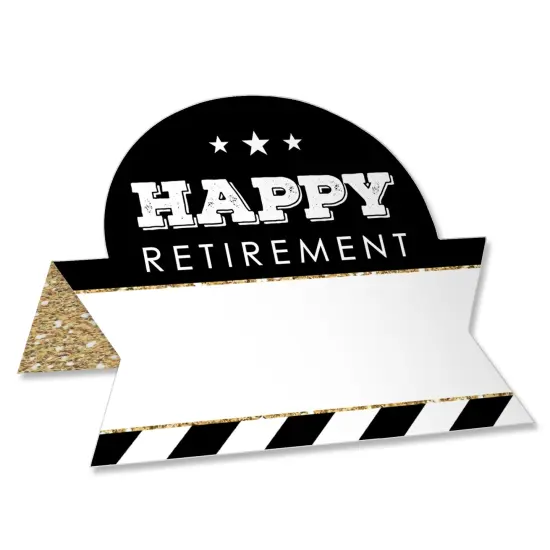 Big Dot of Happiness Happy Retirement - Retirement Party Tent Buffet Card - Table Setting Name Place Cards - Set of 24 {1}