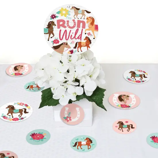 Big Dot of Happiness Run Wild Horses - Pony Birthday Party Giant Circle Confetti - Party Decorations - Large Confetti 27 Count {7}