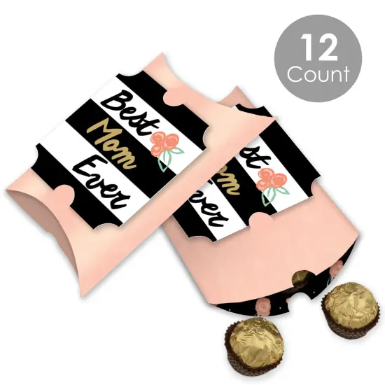 Big Dot of Happiness Best Mom Ever - Favor Gift Boxes - Mother's Day Party Large Pillow Boxes - Set of 12 {3}