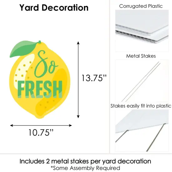 Big Dot of Happiness So Fresh - Lemon - Outdoor Lawn Sign - Citrus Lemonade Party Yard Sign - 1 Piece {7}
