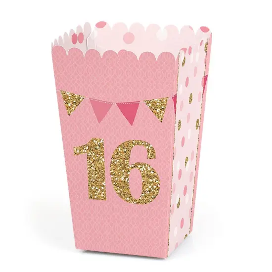 Big Dot of Happiness Sweet 16 - 16th Birthday Party Favor Popcorn Treat Boxes - Set of 12 {1}