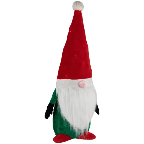 Northlight Lighted Christmas Gnome Yard Decoration - 35" - Clear Lights - Red and Green White {4}