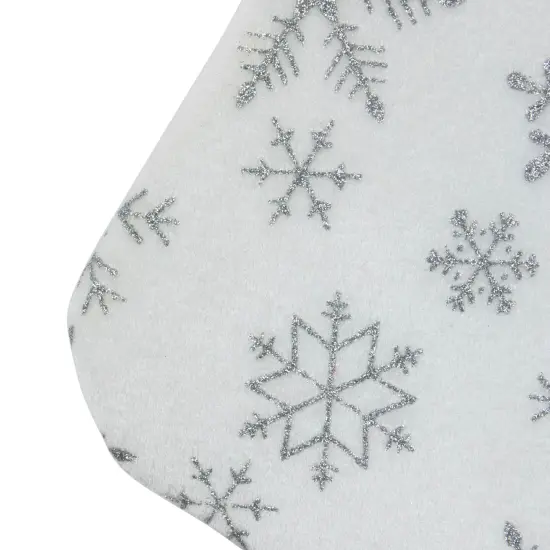 Northlight 19" White and Silver Snowflakes Christmas Stocking {7}