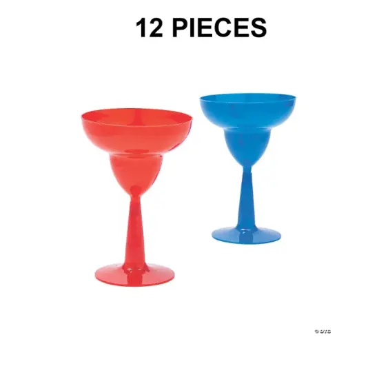 10 oz. Patriotic Margarita Disposable Plastic Margarita Glasses {1}