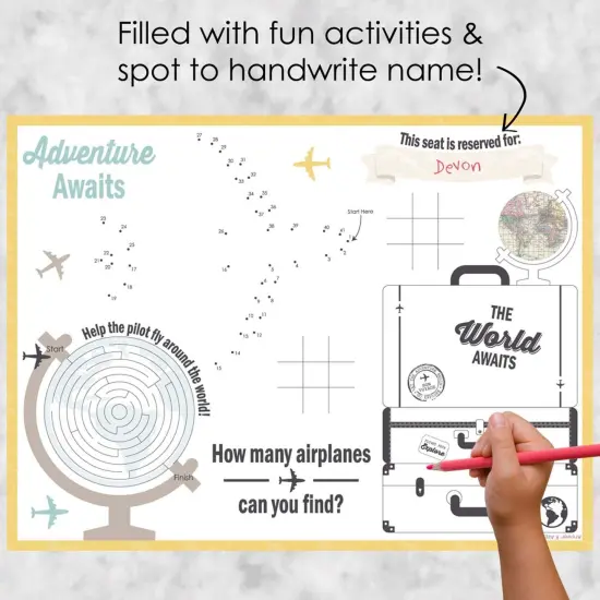 Big Dot of Happiness World Awaits - Paper Travel Themed Birthday Party Coloring Sheets - Activity Placemats - Set of 16 {3}