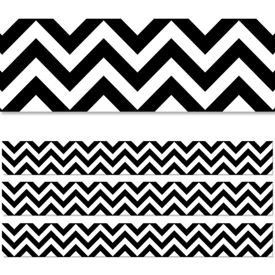 Black Chevron EZ Border, 48 Feet, 3 Packs {1}