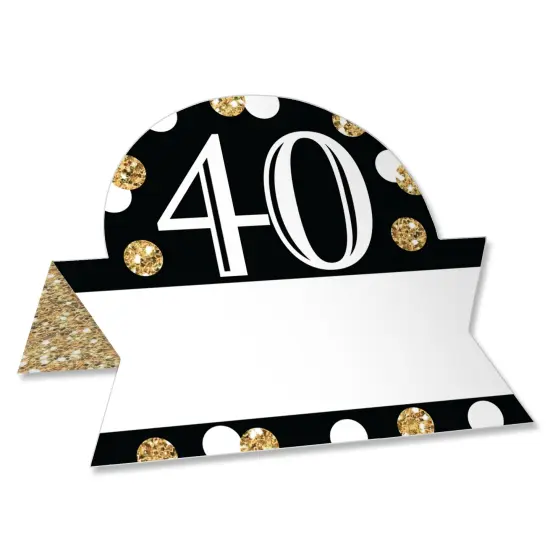 Big Dot of Happiness Adult 40th Birthday - Gold - Birthday Party Tent Buffet Card - Table Setting Name Place Cards - Set of 24 {1}