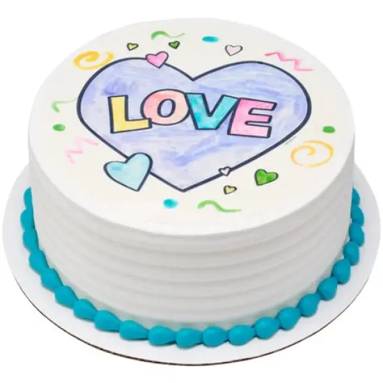 Paintable Love Heart Valentine's Day Edible Cake Image PhotoCake&reg; {3}