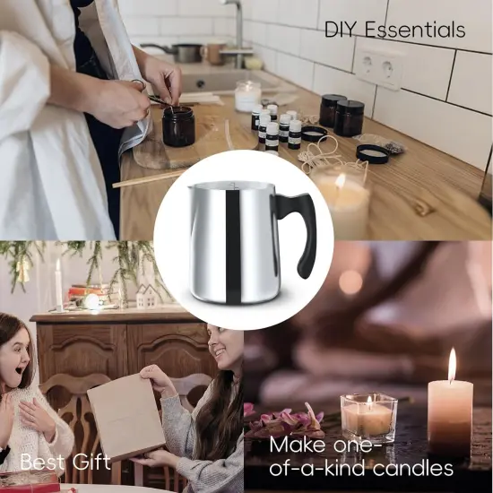 Candle Making Pouring Pot, 32Oz Stainless Steel Wax Melting Pot with Heat-Resistant Handle, Double Boiler Candle Making Pitcher with Dripless Pouring Spout Design {5}