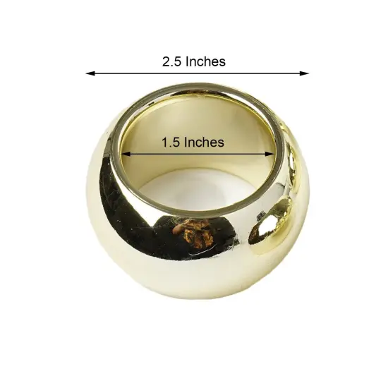 24-Pieces Acrylic Napkin Rings Set Gold {3}