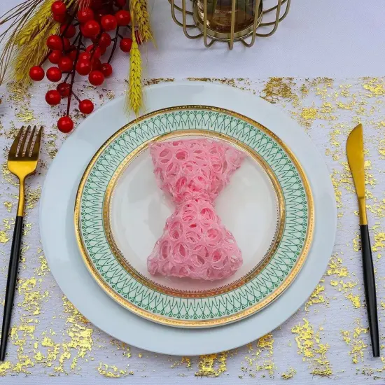 Metallic Mesh Polyester Table Runner {2}