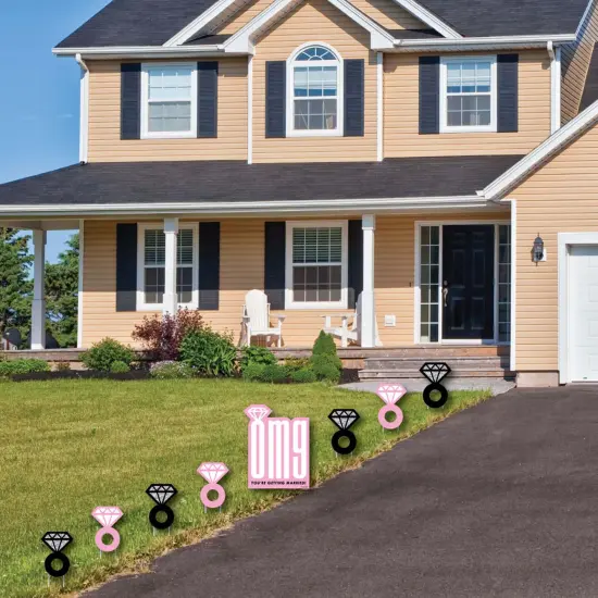 Big Dot of Happiness Omg, You're Getting Married - Yard Sign and Outdoor Lawn Decorations - Engagement Party Yard Signs - Set of 8 {3}