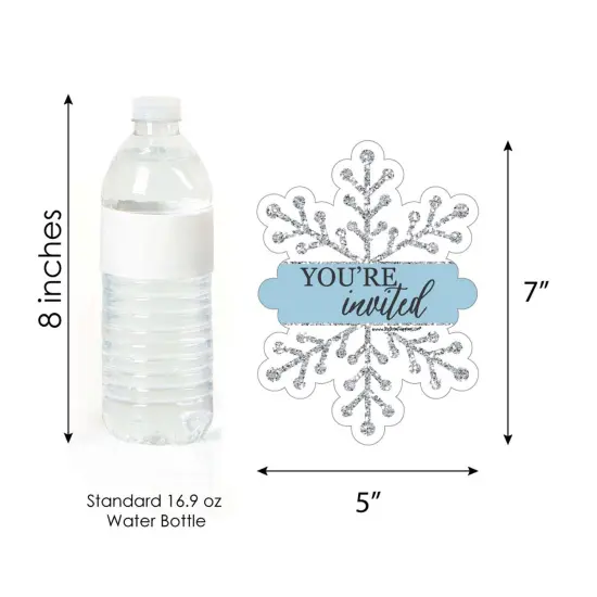 Big Dot of Happiness Winter Wonderland - Shaped Fill-in Invites - Snowflake Holiday Party and Winter Wedding Invites Cards with Envelopes - Set of 12 {6}
