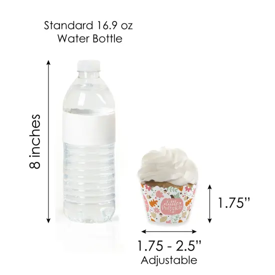 Big Dot of Happiness Girl Little Pumpkin - Cupcake Decoration - Fall Birthday Party or Baby Shower Cupcake Wrappers and Treat Picks Kit - Set of 24 {7}