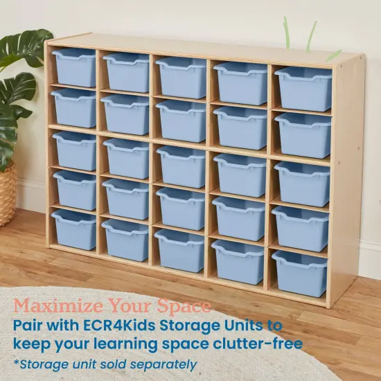 Scoop Front Storage Bins, Multipurpose Organization, 25-Pack Powder Blue {5}