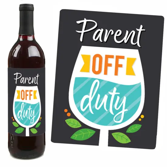 Big Dot of Happiness Empty Nesters - Empty Nest Party Decorations for Women and Men - Wine Bottle Label Stickers - Set of 4 {7}