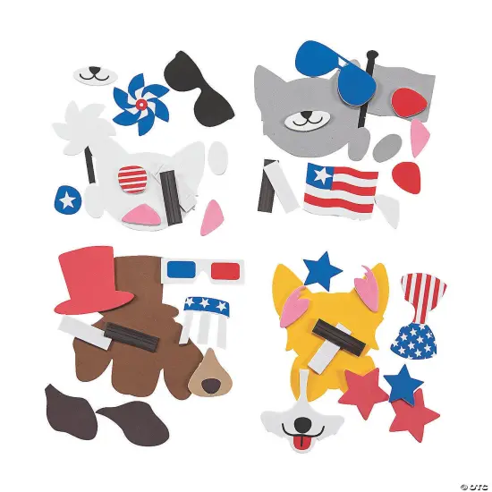 Patriotic Pets Magnet Foam Craft Kit - Makes 12 {2}