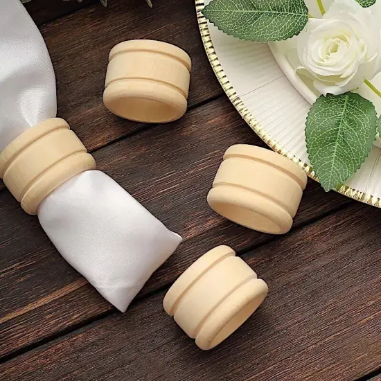 Natural Wooden Napkin Rings {5}
