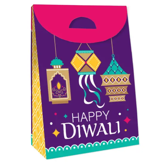 Big Dot of Happiness Happy Diwali - Festival of Lights Gift Favor Bags - Party Goodie Boxes - Set of 12 {4}