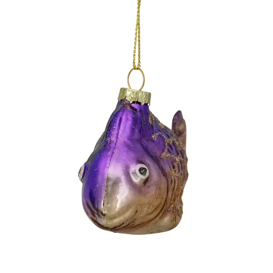 Northlight Glass Fish Christmas Ornament - 4" - Purple and Gold {4}