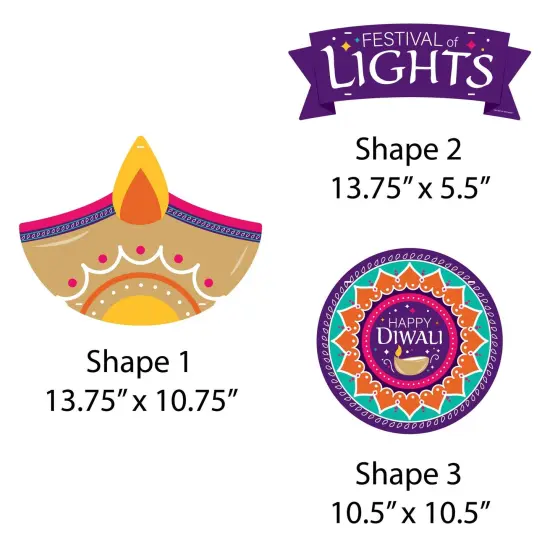 Big Dot of Happiness Happy Diwali - Hanging Porch Festival of Lights Party Outdoor Decorations - Front Door Decor - 3 Piece Sign {7}
