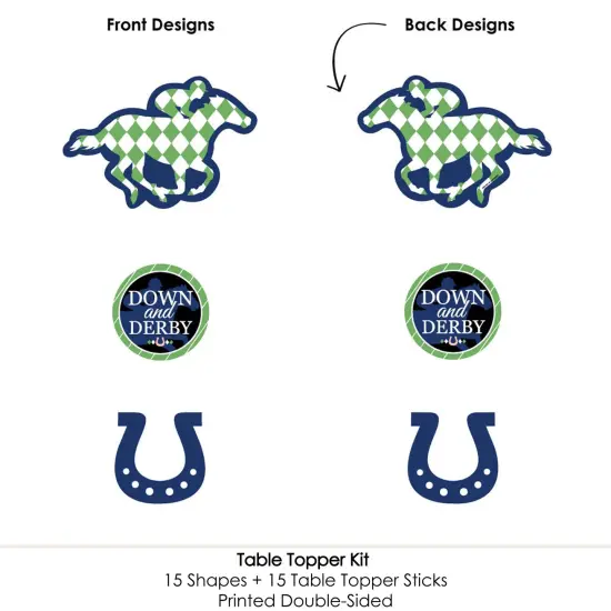 Big Dot of Happiness Kentucky Horse Derby - Horse Race Party Centerpiece Sticks - Table Toppers - Set of 15 {6}