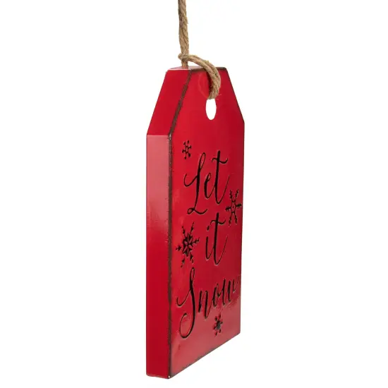 Northlight "Let It Snow" Metal Christmas Wall Sign - 12" Red {7}