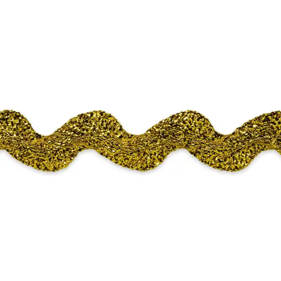 10 yards of 1/2" Metallic Medium Ric Rac Trim | 10 yard cut Metallic Gold {1}