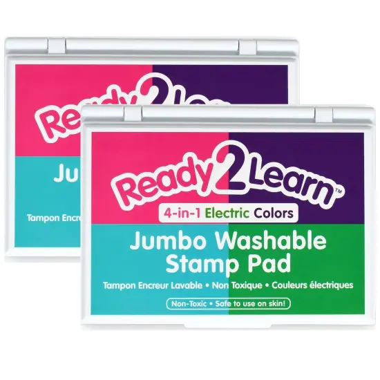 Jumbo Washable Stamp Pad - 4-in-1 Electric Colors - Pack of 2 {1}