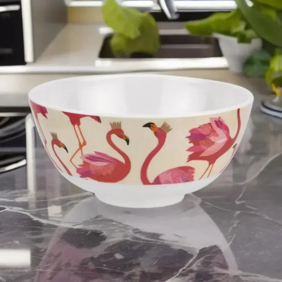Portmeirion Sara Miller London Flamingo Melamine Bowls, Set of 4, 6 Inch {2}