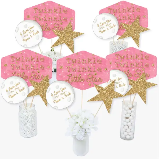 Big Dot of Happiness Pink Twinkle Twinkle Little Star - Baby Shower or Birthday Party Centerpiece Sticks - Table Toppers - Set of 15 {3}